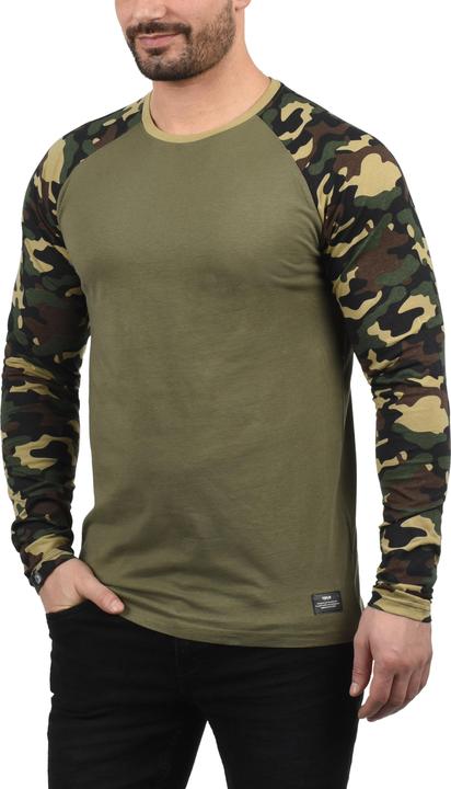 Image du produit Solid Cajus T-Shirt À Manches Longues Camouflage Pour Homme Avec Encolure Rond 100% Coton Imprimé (L)