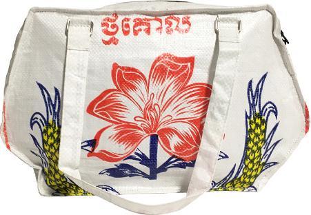 Image du produit Bekos Upcycling - sac à main élégant en sac de riz recyclé Fleur