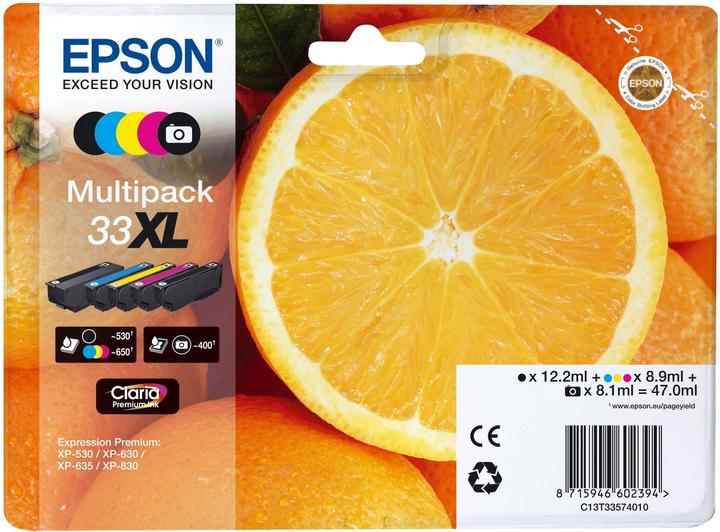 Actual product image Epson 33XL Claria Premium Multipack (M, C, Y, FC, PBK)