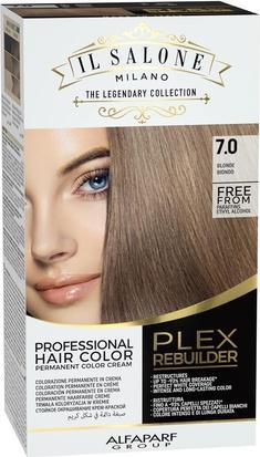 Il Salone Milano Plex Rebuilder Permanent Hair Color Cream 7.0 Blonde Professional Hair Dye Kit (7.0 Blonde)