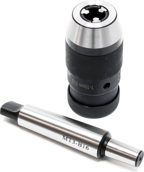 Immagine prodotto Wiltec Mandrino a sgancio rapido MT3-B16 con campo di serraggio di 16 mm e cono Morse integrato (16 millimetri)