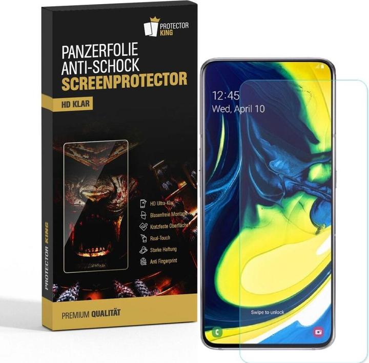 Produktbild Protectorking 2x Panzerfolie Anti-Shock HD Klar (2 Stück, Samsung Galaxy A80)