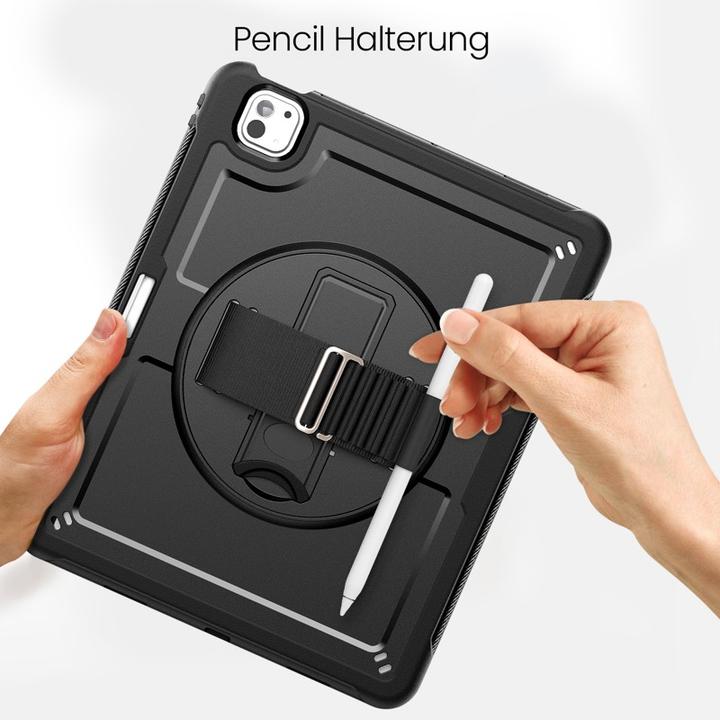 Produktbild RPD iPad Pro 11” 5. Gen. (M4, 2024) - - HEX-S FE, Rugged TPU Case mit Handstrap, schwarz (iPad Pro 11 2024 (5. Gen))