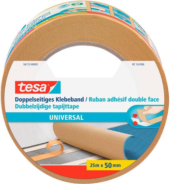 Image du produit tesa Ruban adhésif double face universel, 25 m x 50 mm, blanc, 6 rouleaux (50 mm)