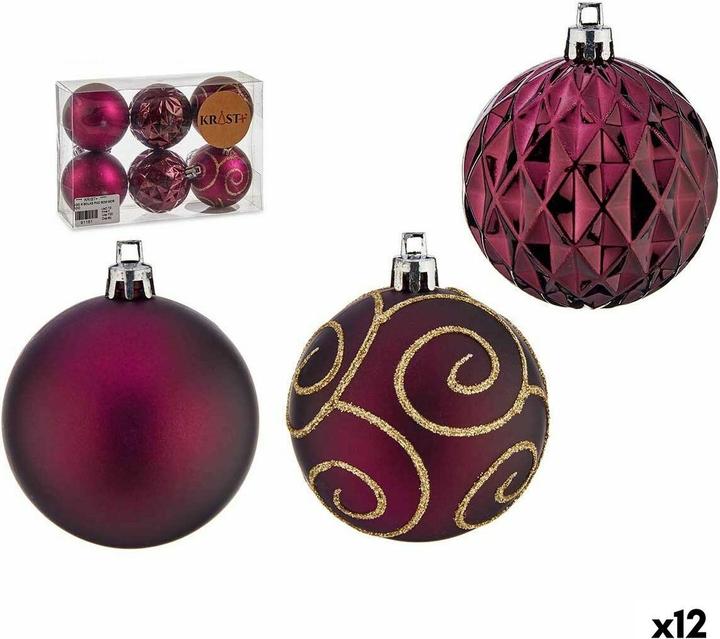 Produktbild Krist+ Weihnachtskugeln-Set Lila Kunststoff Ø 6 cm (12 Stück) (12 -teilig)