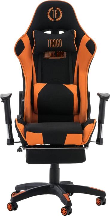 Immagine prodotto CLP Sedia da ufficio da corsa Turbo in tessuto con poggiapiedi, nero/arancio