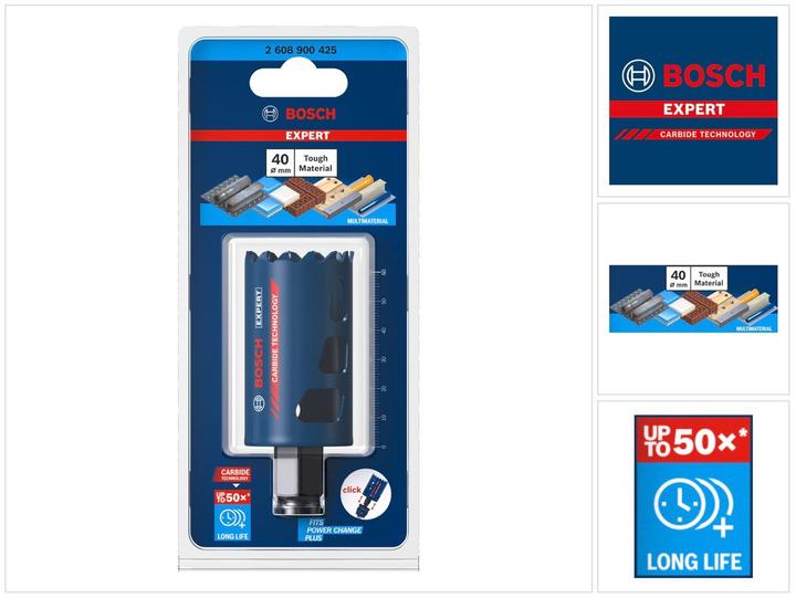 Produktbild Bosch Professional Zubehör EXPERT Tough Material Lochsäge, 40 x 60 mm (40 Millimeter)