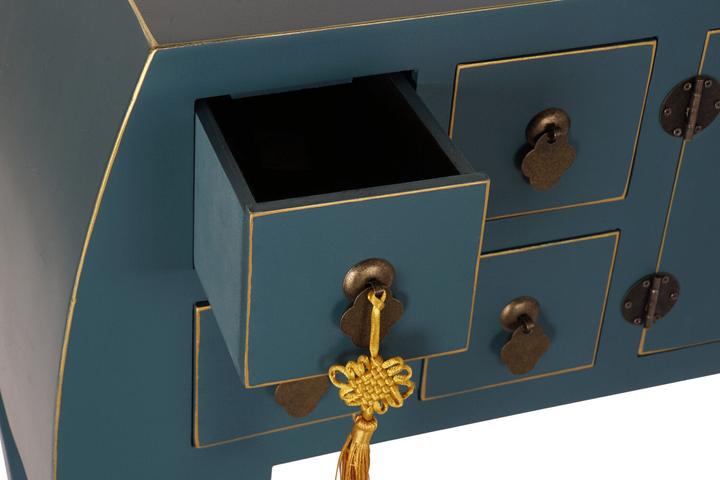 Actual product image DKD Home Decor Console Blue Fir MDF Wood 98 x 26 x 80 cm