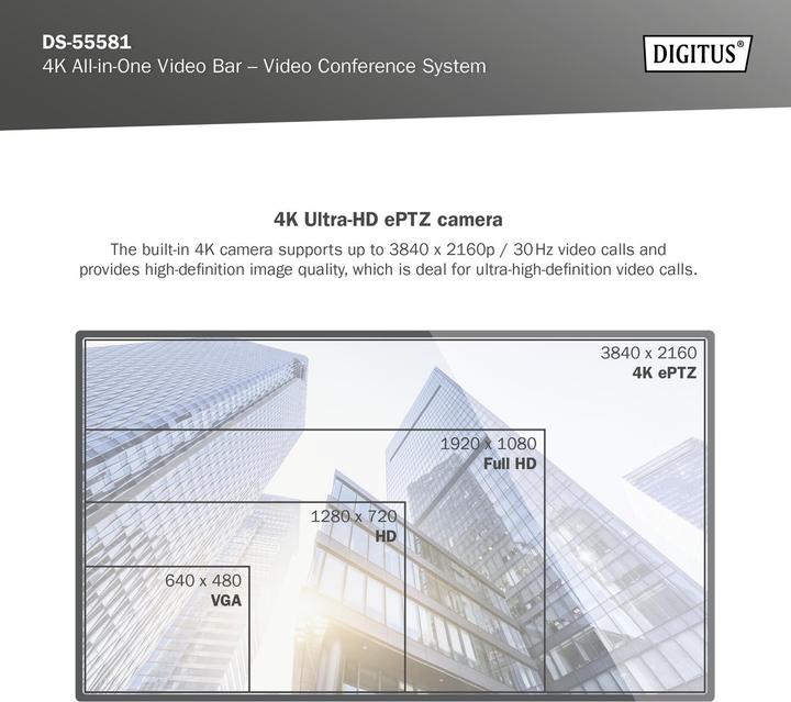 Produktbild Digitus 4K All-In-One Video Bar - Videokonferenz-System