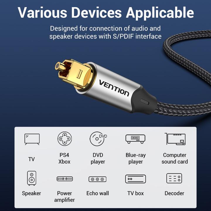 Produktbild Vention Optical Audio Cable BAVHH 2m (Black) (2 m, TOSLINK)
