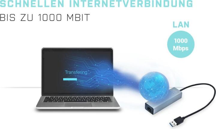 Produktbild i-tec USB 3.0 Metal GLAN Adapter (USB 3.0, RJ45 (1x))