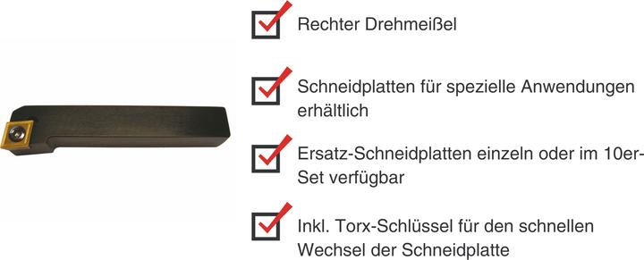 Image du produit Paulimot Drehmeissel mit Schneidplatte 12 x 12 mm SCLCR1212F09