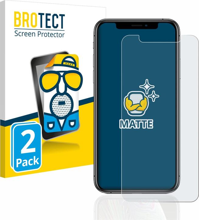 Actual product image BROTECT Anti-glare screen protector matt (2 Piece, Apple iPhone XS)