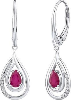 Produktbild Silvego Luxury silver earrings with rubies and zircons FWE10130R