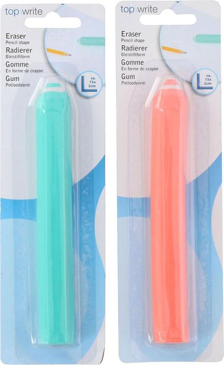 Topwrite Eraser pencil14,8x2cm 2ass clr