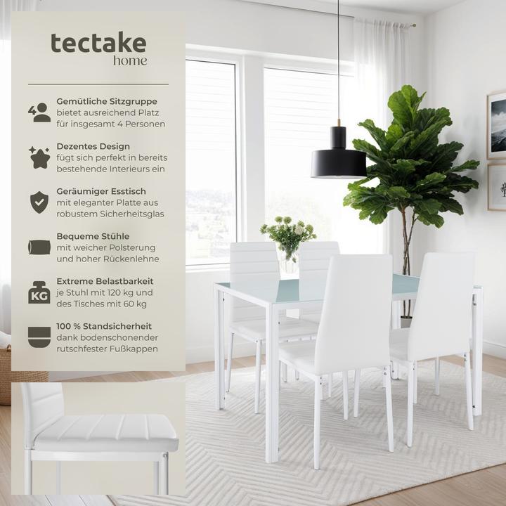Image du produit tectake Essgruppe Berlin (120 x 70 x 75 cm)