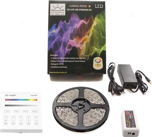 Actual product image Lumina Swiss LED Strip Set Multicolour+ (RGBW) 5m Premium Outdoor Smartpanel (Cold White, 500 cm, Outdoor)