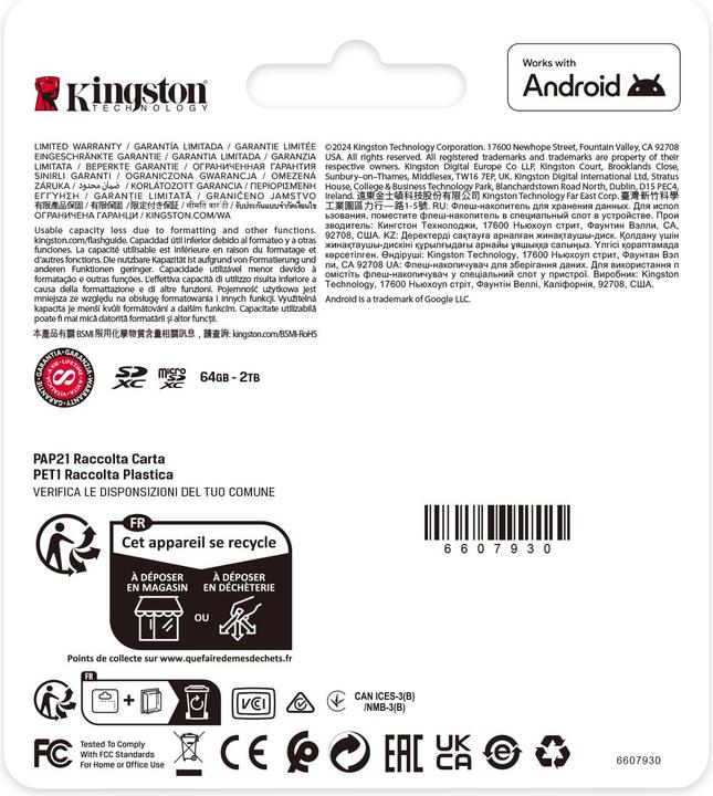 Produktbild Kingston Canvas Select Plus SDXC 512GB Gen3 (512 GB, SDXC, U3, UHS-I)
