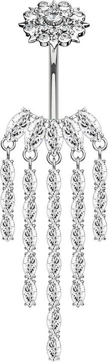 Star Piercing Banane Innengewinde silber Kronleuchter (Chirurgenstahl 316L, Messing)