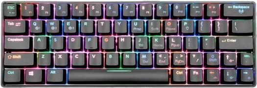 Image du produit Fourze GK60 Clavier USB + Bluetooth QWERTY US Anglais Noir (US, Sans fil, Filaire)