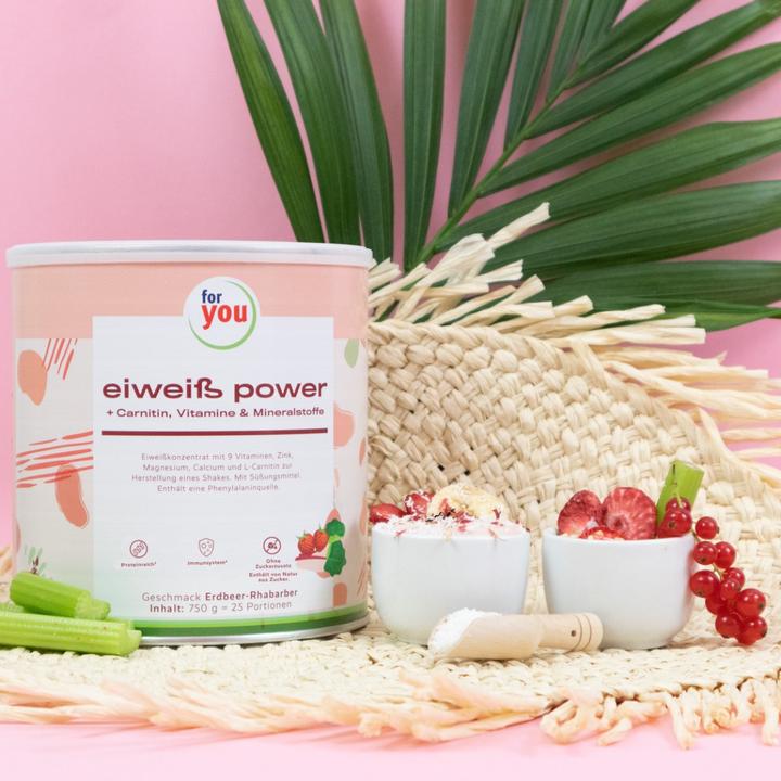 Immagine prodotto For You proteine isolate del siero del latte - yogurt al lampone (Rabarbaro alla fragola, 1 pz., 750 g)