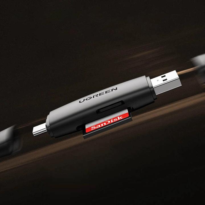 Image du produit Ugreen CM304 USB + USB-C Adapter Lecteur de cartes SD + microSD (noir) (USB-C)