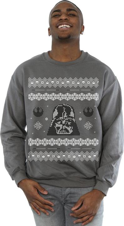 Actual product image Star Wars Mens Christmas Darth Vader Fair Isle Sweatshirt (S)