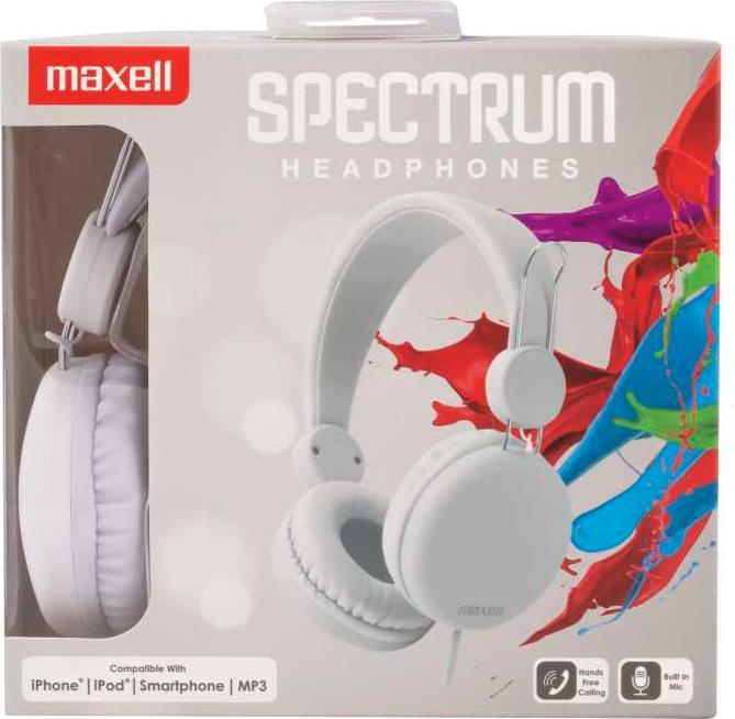 Actual product image Maxell Spectrum Headset Earphone 3.5 mm Connector White (Cable)