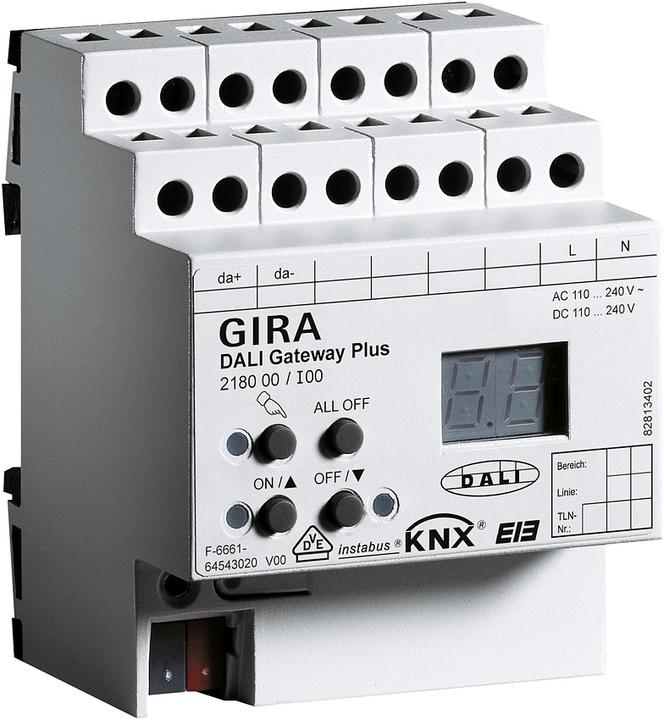Produktbild Gira DALI Gateway Plus KNX EIB 218000 REG (Schaltaktor)