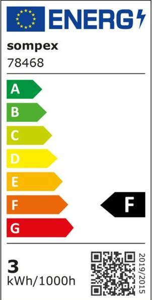 Label énergétique Sompex FLORA gold Lampe de table à accu (247 lm)