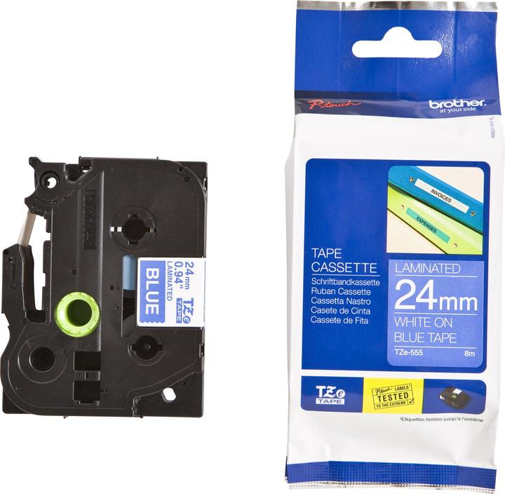 Produktbild Brother Tze-555 (2.40 cm, Blau, Weiss)