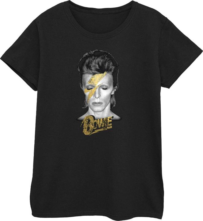 Immagine prodotto David Bowie Aladdin Sane Gold Bolt Maglietta Donna (S)