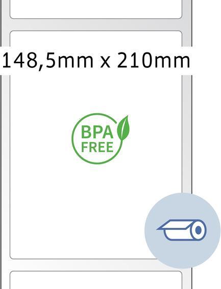Actual product image HERMA Direct thermal mailing labels, roll 148.5 x 210 mm particularly fast-adhesive, bisphenol A-free Th