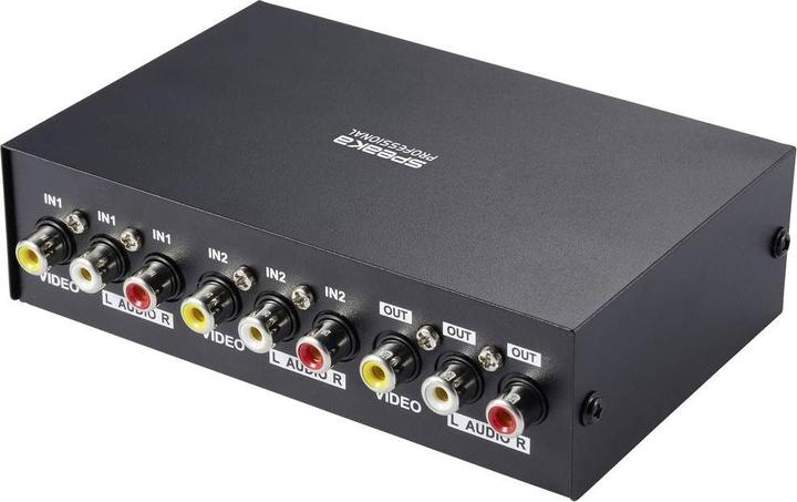 Actual product image SpeaKa Professional SP-11175216 2 port composite switch with audio ports
