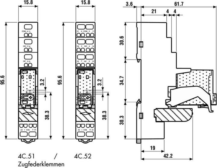Actual product image Finder Coupling relay with 1 changeover contact 10 A, tension clamp terminal socket 4C.51.8.230.0060 1