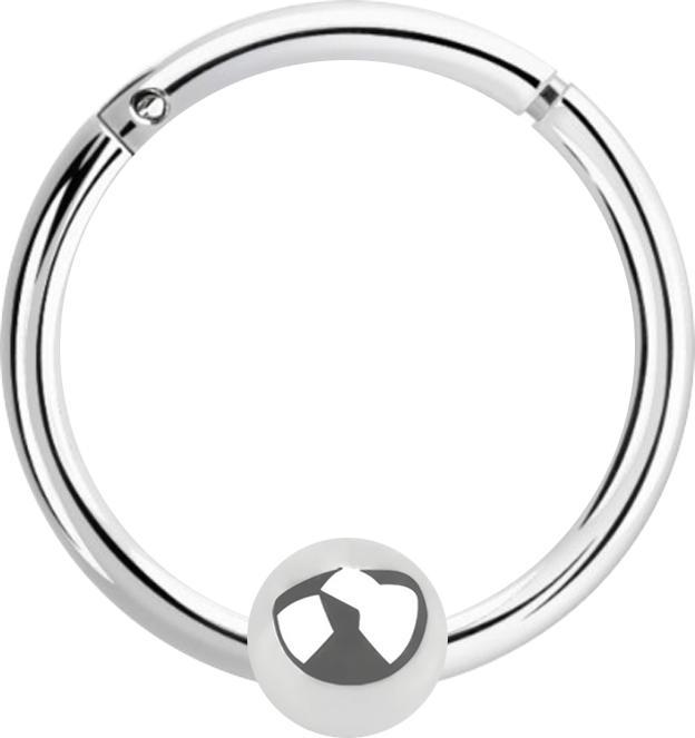 Star Piercing Micro Segmentring klappbar silber mit Kugel (ohne Messing, 925 Sterlingsilber)
