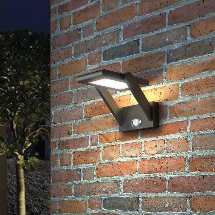 Produktbild Lucande Vakerian Solcelle Wandleuchte w/Sensor Graphite (150 lm, IP54)