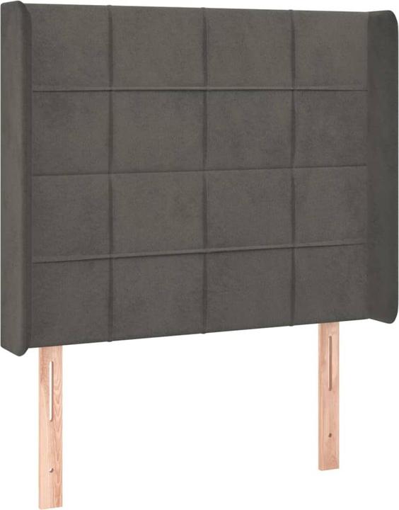 Produktbild VidaXL Kopfteil mit Ohren Dunkelgrau 103x16x118/128 cm Samt,Farbe (103 x 16 x 128 cm)