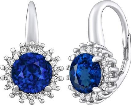 Actual product image Silvego Silver earrings ADRIA with sapphire LPSE0754