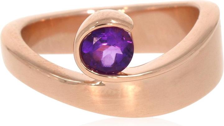 Image du produit Xen Bague avec améthyste de 5 mm env. 0,50 ct. plaquée or rose (56, Argent 925)