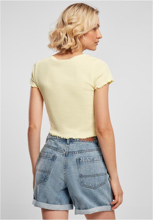 Actual product image Urban Classics Ladies Cropped Button Up Rib Tee - 12114 (S)