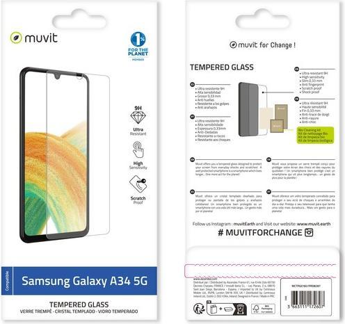 Produktbild Muvit For Change Glas-Folie (1 Stück, Samsung Galaxy A34 5G)