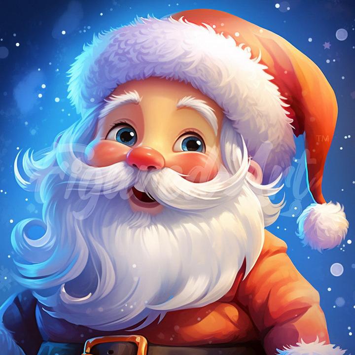Immagine prodotto Figured'Art Mini Diamond Painting con Cornice - Sorridente Babbo Natale