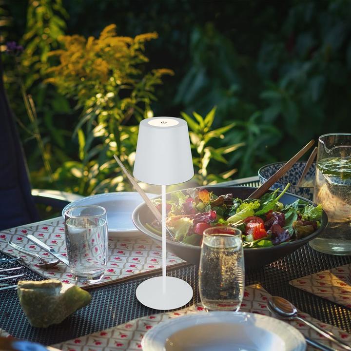 Image du produit B.K.Licht Lampe de table LED rechargeable, IP44, 2,5W, blanc