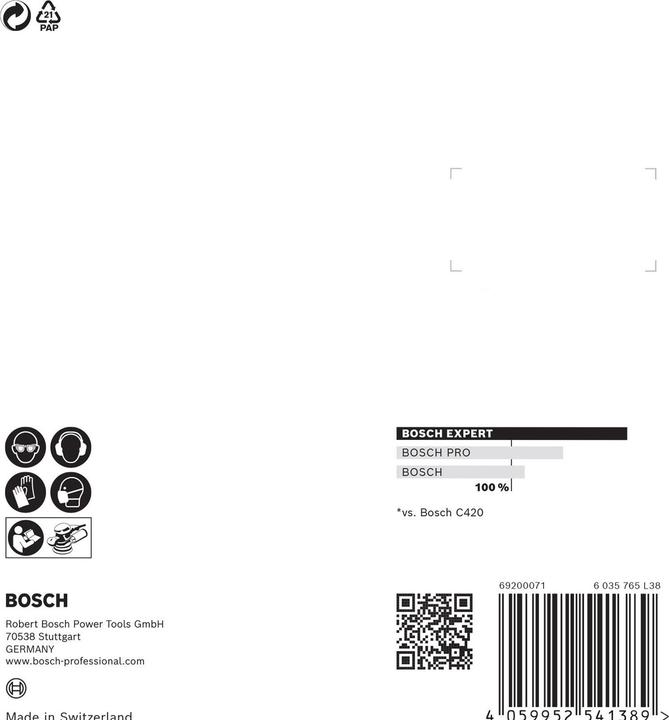 Actual product image Bosch Professional Zubehör Expert C470 Sandpaper with 8 holes for random orbital sander, 115 mm, G 320, 5 pcs. (320)