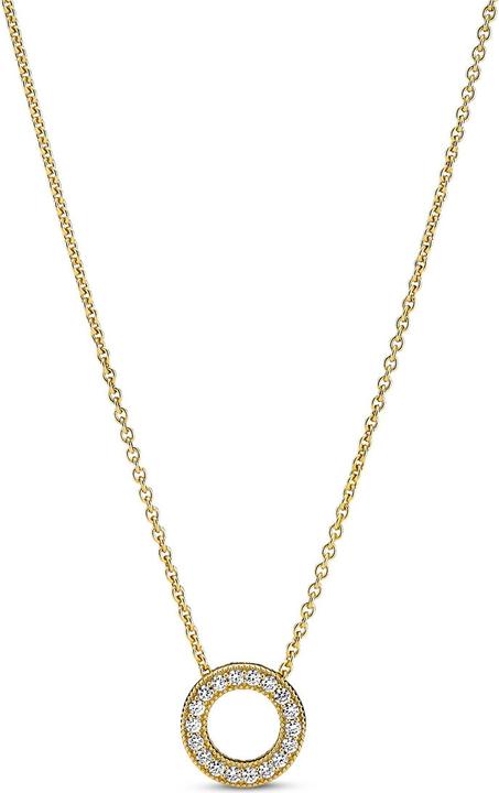 Produktbild Pandora Shine Logo Pavé Circle Halskette (Vergoldet, Metall)