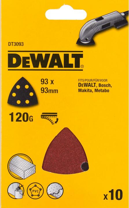 Image du produit DeWalt Papier abrasif triangulaire Klettfix (120)