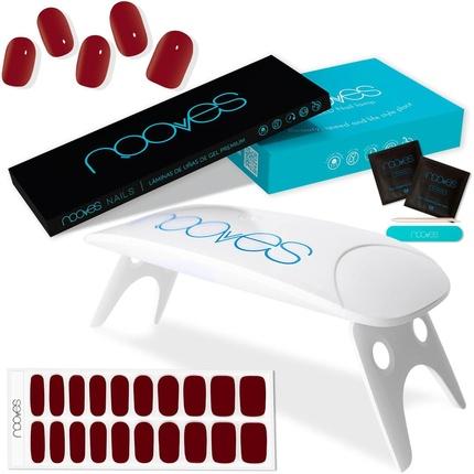 Produktbild Nooves Vorgehärtete rote Gel-Nagelplatten mit tragbarer UV/LED-Nageltrocknerlampe 8W Midnight Rain