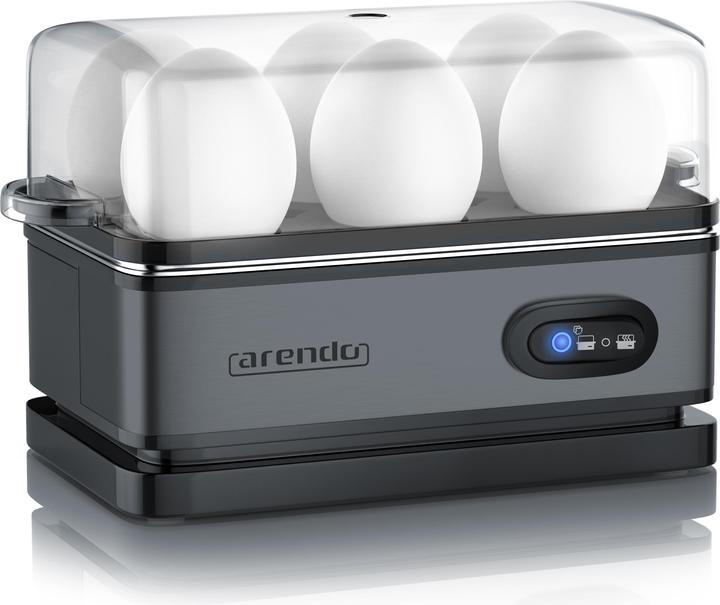 Actual product image Arendo Stainless steel egg boiler 6-egg boiler, 400 W, stainless steel, keep warm function, adjustable