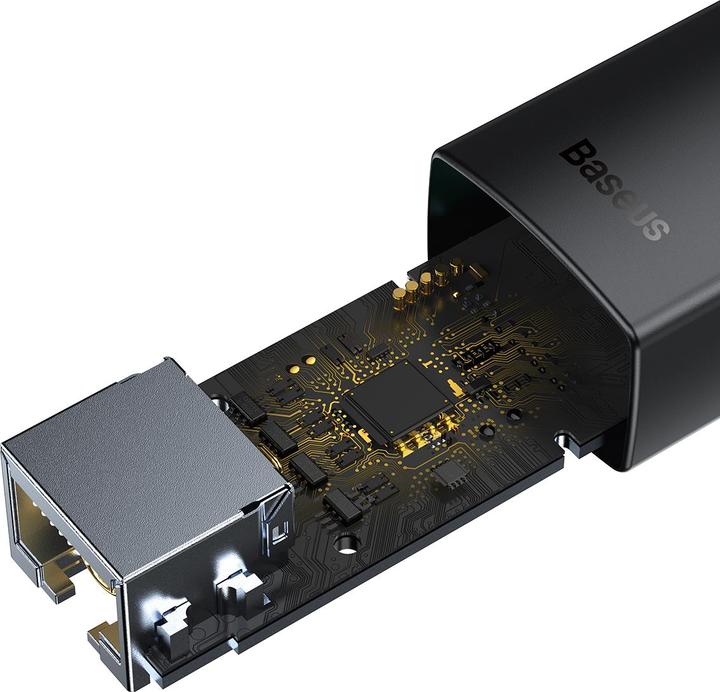 Image du produit Baseus Lite Series Adaptateur Ethernet USB-A vers port LAN RJ45 (100Mbps) Noir (USB, RJ45 (1x))
